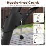 Adjustable outdoor umbrella with a stainless aluminum frame, 3.4 m, cordless