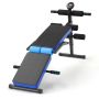 Adjustable weight bench with monitor, 5 positions, blue