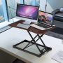 Height-adjustable office desk, Brown, 64.77 × 46.99 × 6.5–40 cm
