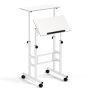 Adjustable height work table, 60.96 × 72.39–124.46 × 30.48 cm