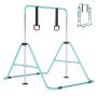 Adjustable height gymnastics bar for children, 93-132 cm, mint color