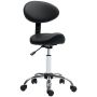 Reguliuojamo aukščio riedamoji kėdė su atlošu, juoda, 83-98 cm