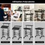 Adjustable height desk, 2 tabletops