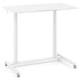 Adjustable height table, C-shaped, White, 95 × 70–106 × 52 cm