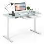 Height-adjustable desk, Electric, White, 120 × 73–118 × 60 cm