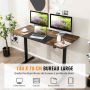 Height-adjustable desk, electric, Brown, 140 × 72–116 × 70 cm