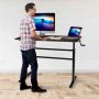 Adjustable height desk, With crank handle, Brown, 119.38 × 59.69 × 75–113 cm