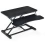 Adjustable height standing desk lift kit, 80x64 cm, brown/black