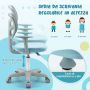 Adjustable height children's table and chair, 7 tabletop positions, 80 × 51.5 × 51–73 cm