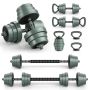 Adjustable Weight Plate and Barbell Set, 12 Plates, 20 kg