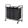 Laundry basket on wheels 3 x 44 L, black
