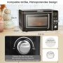 Retro microwave oven, 20 l, 5 levels, 8 modes, Black, 44 × 26 × 36 cm