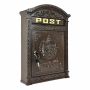 Retro postkast Relaxdays, Pruun, 31 × 44,5 × 9,5 cm