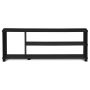 Retro TV stand with media console cabinet system, black
