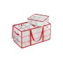 Christmas ornament storage box 64.5x33.5x34cm., red