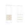 Clothes rack 40x180x180cm., white/light brown
