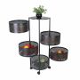 Ratastega riiul Relaxdays, 2 riiulit, Must, 34 × 90 × 34 cm