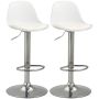 Set of 2 bar stools Homcom 38x42x104cm., white/silver color