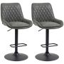 Set of 2 bar stools Homcom 51x59x117cm., black/dark gray