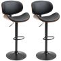 Set of 2 bar stools Homcom 53x52x112cm., black/brown