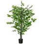 Set of 2 artificial plants Homcom 15x15x135cm., green/black