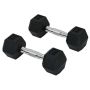 Set of 2 dumbbells Homcom 10.5x10.5x27.2cm., black/silver