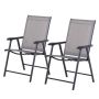 Set of 2 folding camping chairs Outsunny 58x64x94cm., gray/black