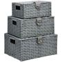 Set of 3 storage boxes Homcom, gray