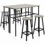 Set of 4 bar stools with tables Homcom, black/gray