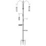 Set of 4 PawHut bird feeders with stand, black