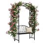 Roosirest pingiga Relaxdays, integreeritud pingiga, Must, 134 × 210 × 48 cm