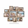 Set of 10 photo frames, brown