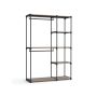 Open wardrobe with hangers 43 x 124 x 182 cm, taupe color