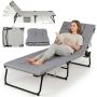 Sun lounger, 4-position, gray and black, 167–189.5 × 68 × 33–76 cm