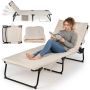 Sun lounger, 4-position, beige and black, 167–189.5 × 68 × 33–76 cm