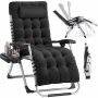 SONGMICS folding sun lounger, black, 90 × 110 × 65 cm