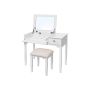 Vanity table with folding mirror and chair