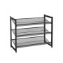 Black metal shoe rack LMR03B