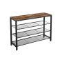 Shoe rack 100 x 30 x 72 cm., brown/black