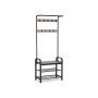 Outerwear rack and shoe bench HSR40MB, gray/black