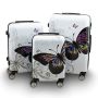 Suitcase set 3 pcs., butterfly