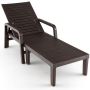 Chaise longue, 4-position backrest, Brown, 192/191/186/177 × 60 × 33/51/67/81 cm