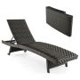 Chaise longue, 5 backrest positions, 2 castors, 195.58 × 60.96 × 38.1–85.09 cm