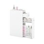 Narrow bathroom cabinet, with 2-tier drawer, White, 40 × 18 × 70 cm