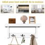 Wall-mounted clothes rack, 3 hooks, 52.07 × 15.24 × 17.78 cm