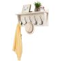 Wall-mounted clothes rack, 5 double hooks, 60.96 × 25.4 × 7.62 cm