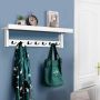 Wall-mounted clothes rack, 7 double hooks, 80 × 16 × 18 cm