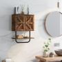 Wall-mounted bathroom cabinet, 2 doors, open shelf, 43 × 20 × 53 cm