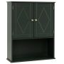 Wall-mounted bathroom cabinet, 2 doors, Green, 60 × 75 × 21 cm