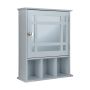 Wall-mounted bathroom cabinet with mirror, 3 open compartments, 48.26 × 16.51 × 59.69 cm